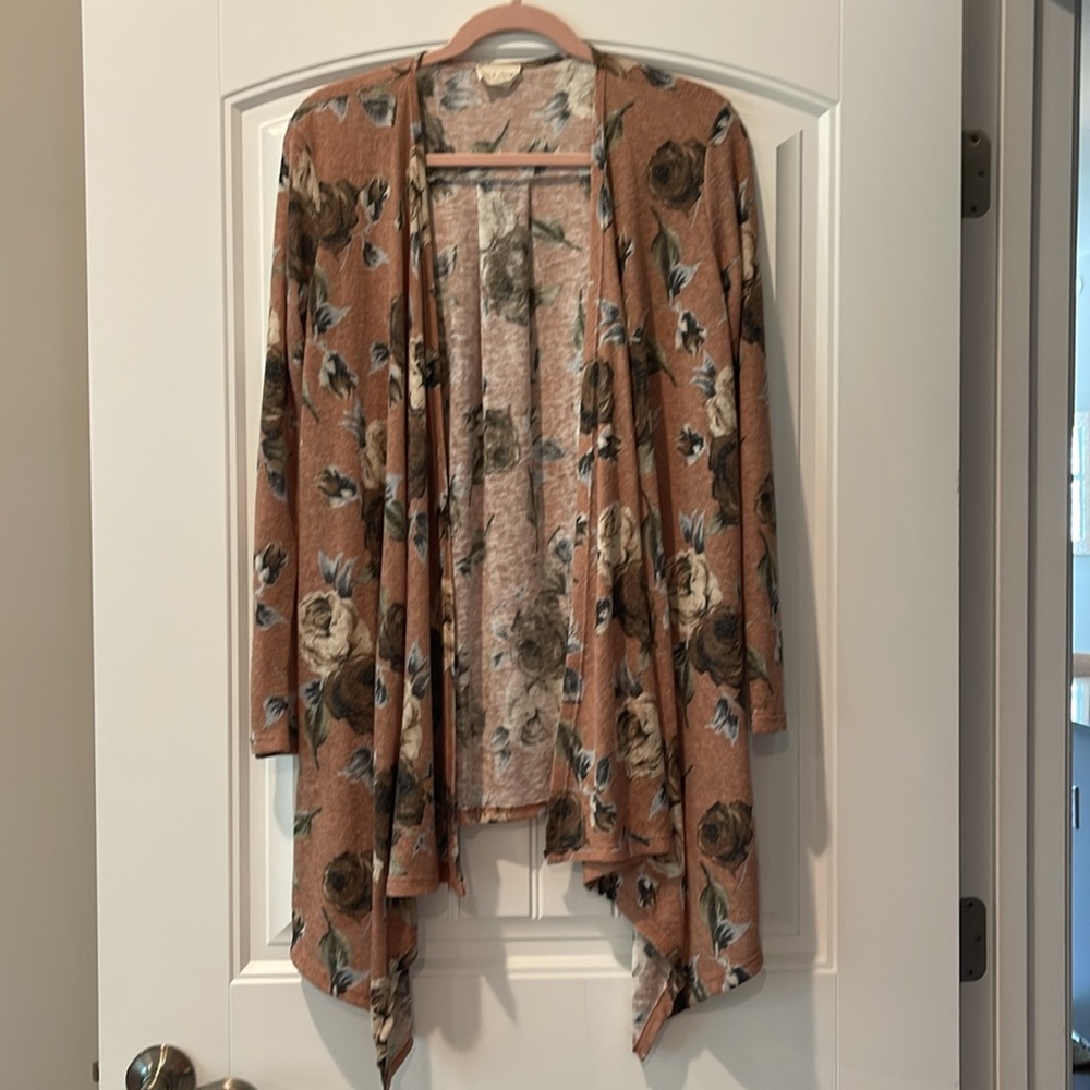 143 Story by Line Up Floral Lightweight Open Cardigan‎ Sweater S